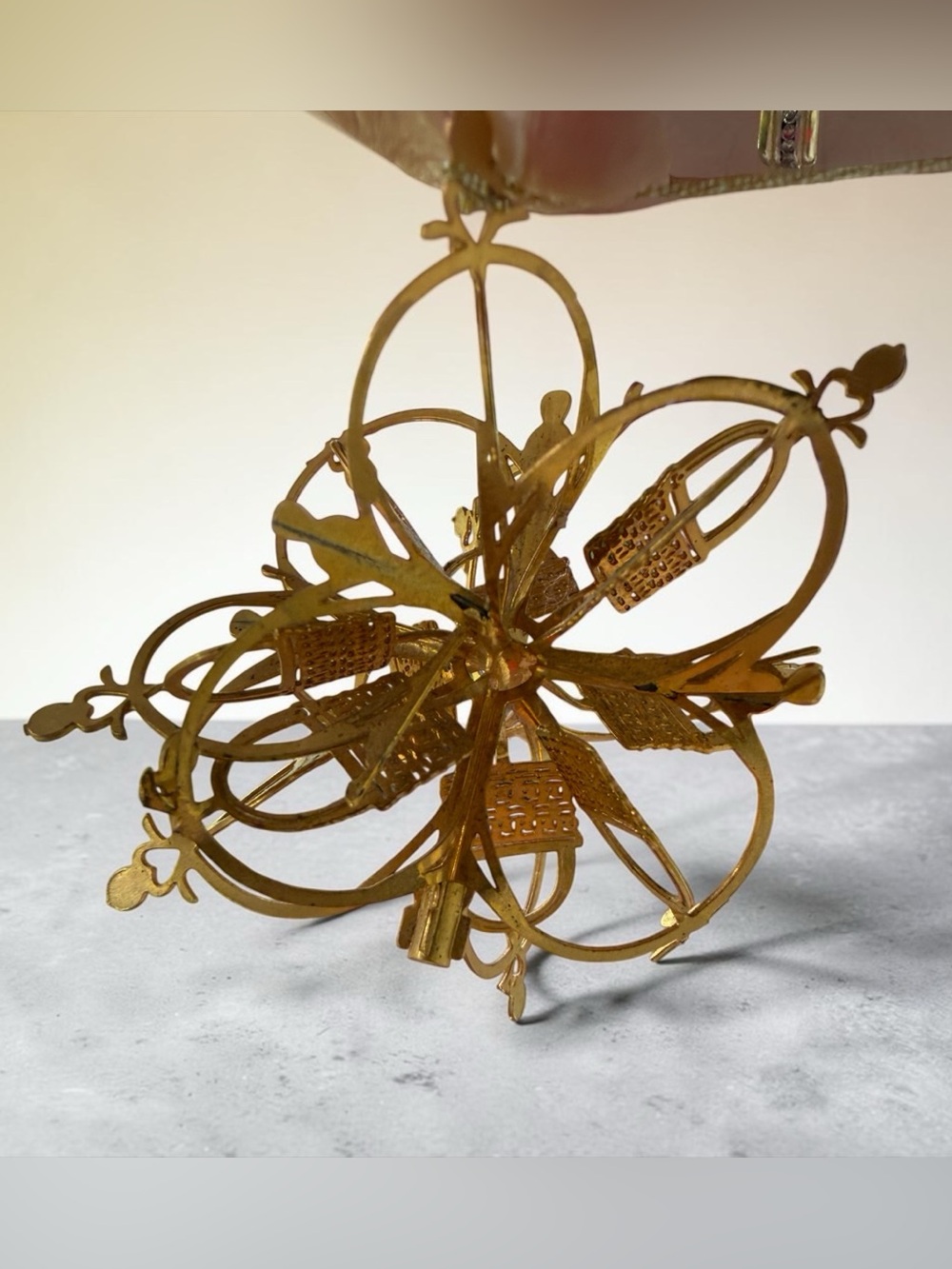 ✨ LONGABERGER Vintage 24kt Gold Finish 3D Interlocking Snowflake Basket Ornament